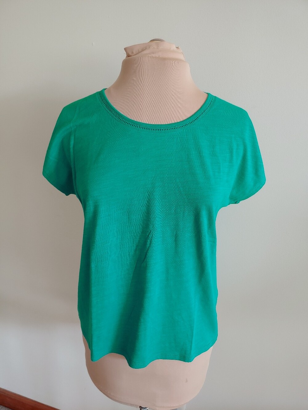 EUC Lands' End Tee T-shirt Top Small Oversized Women’s Teal Blue Green
